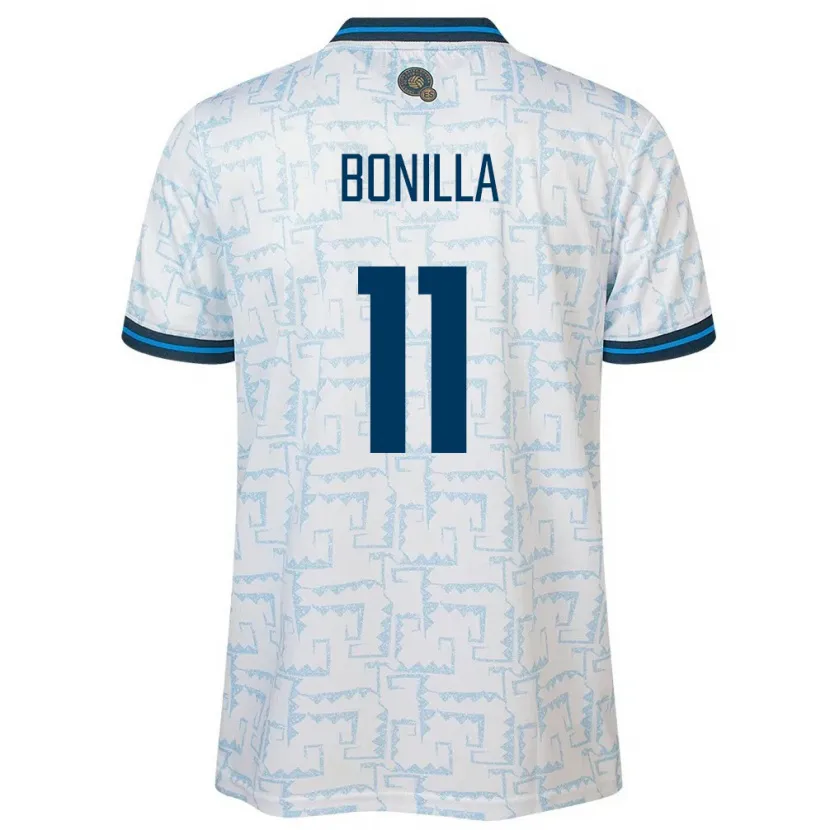 Danxen Uomo Maglia El Salvador Jarell Bonilla #11 Bianco Kit Gara Away 24-26 Maglietta