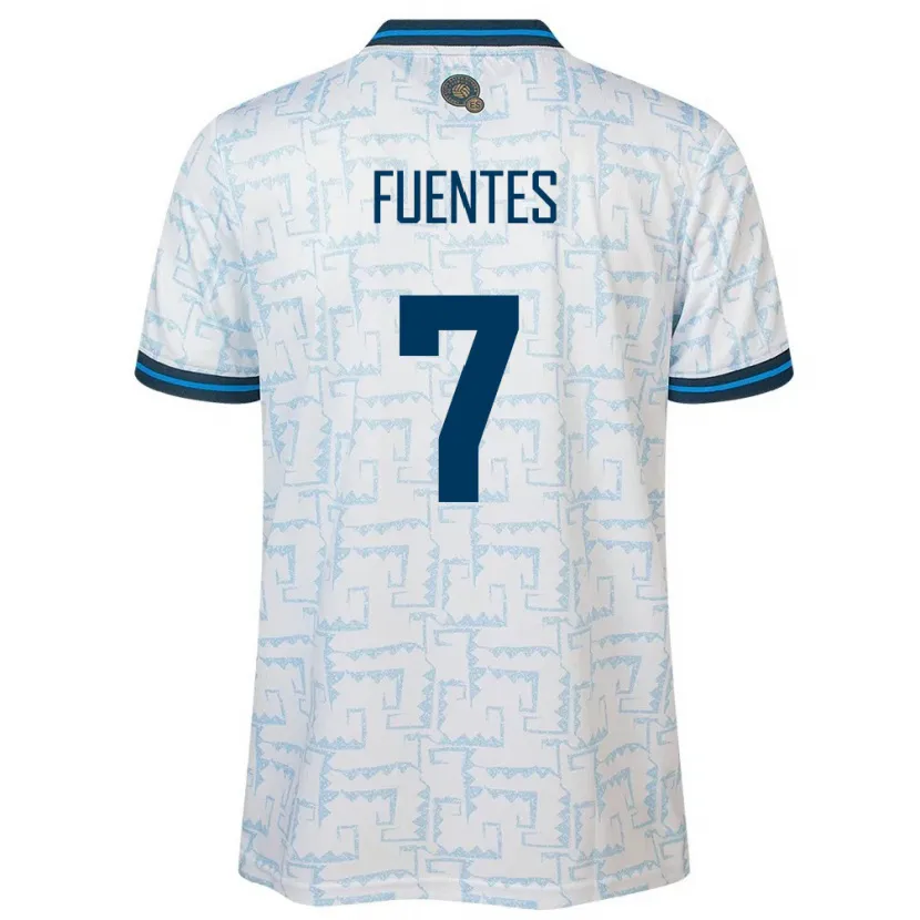 Danxen Uomo Maglia El Salvador Danielle Fuentes #7 Bianco Kit Gara Away 24-26 Maglietta