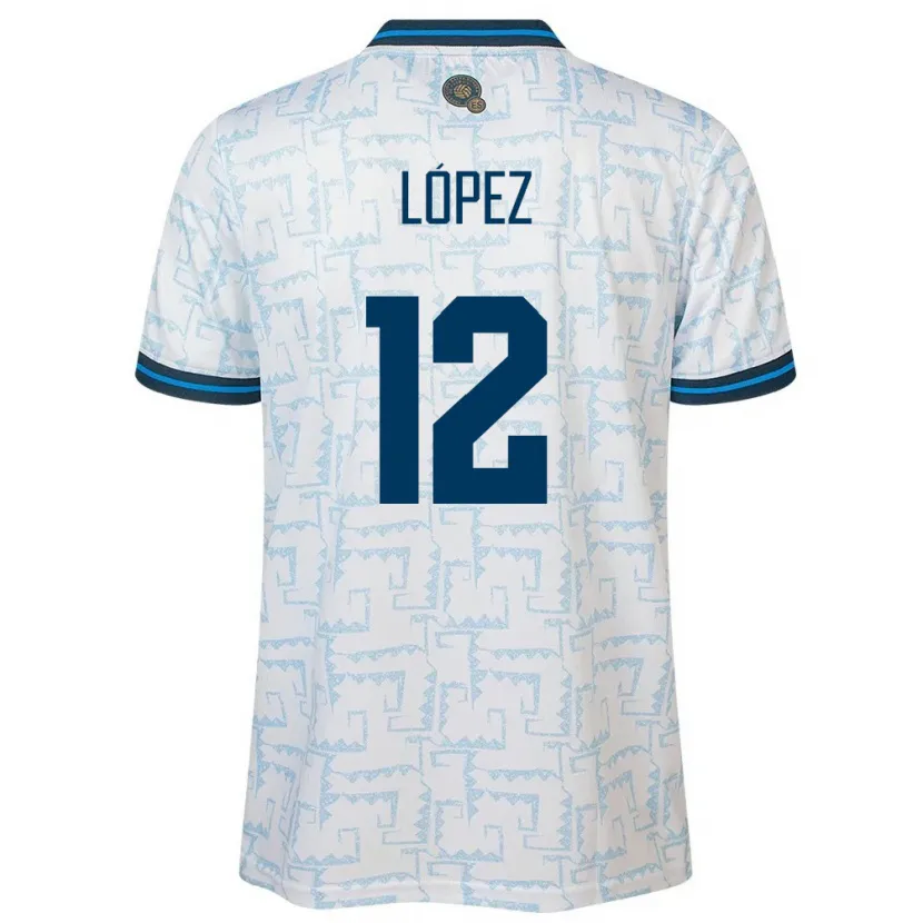 Danxen Uomo Maglia El Salvador Abigaíl López #12 Bianco Kit Gara Away 24-26 Maglietta