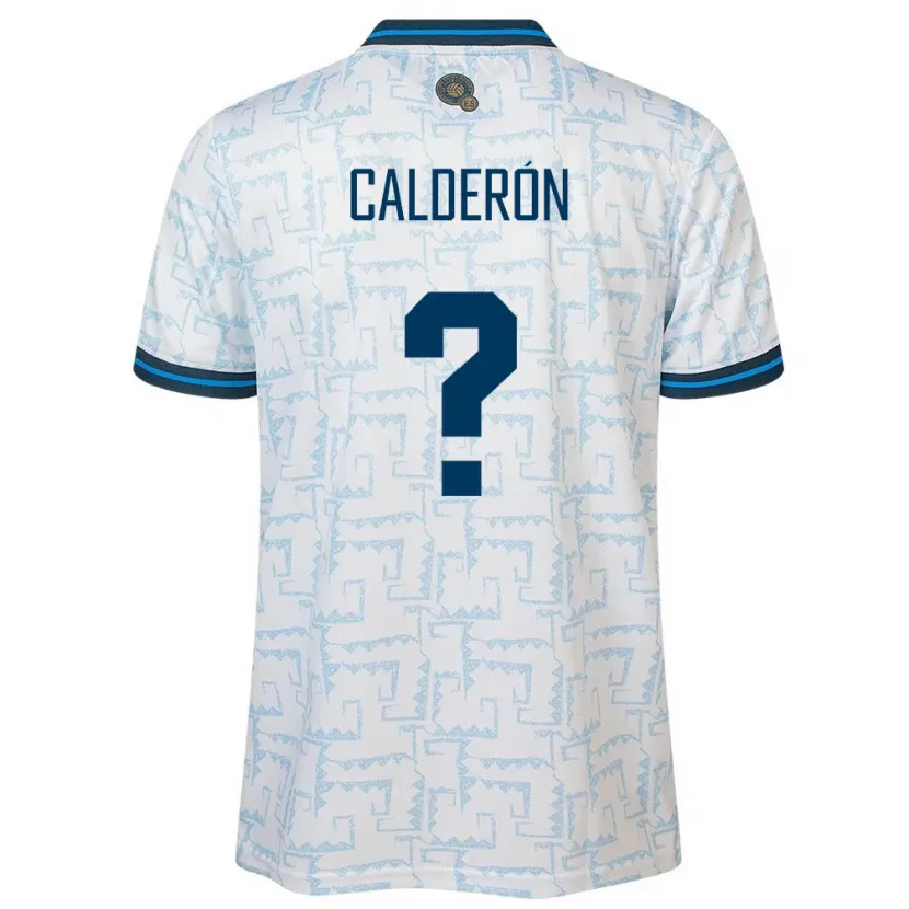 Danxen Uomo Maglia El Salvador Paola Calderón #0 Bianco Kit Gara Away 24-26 Maglietta