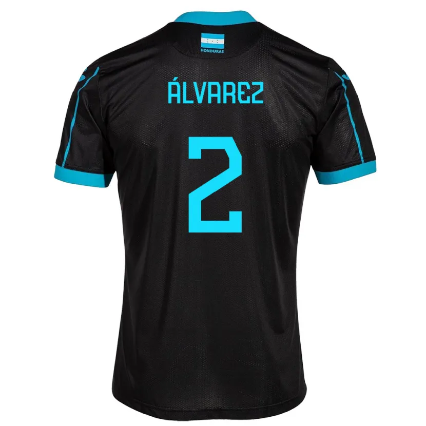 Danxen Uomo Maglia Honduras Kevin Álvarez #2 Nero Kit Gara Away 24-26 Maglietta