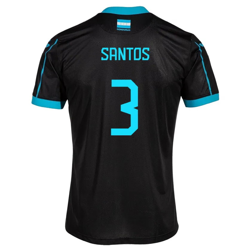 Danxen Uomo Maglia Honduras Marcelo Santos #3 Nero Kit Gara Away 24-26 Maglietta
