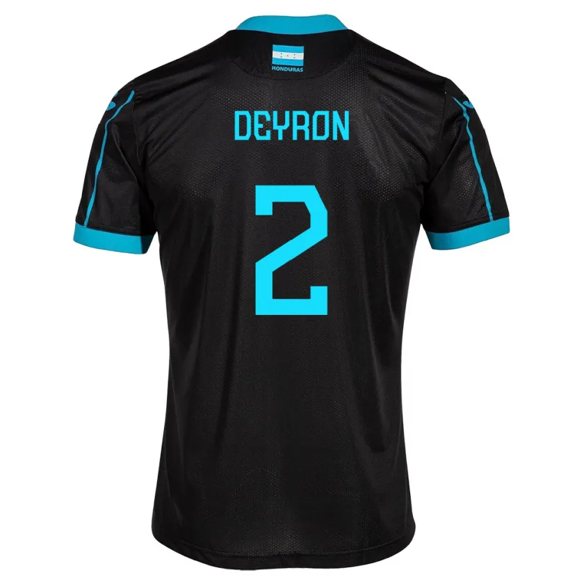 Danxen Uomo Maglia Honduras Deyron Martínez #2 Nero Kit Gara Away 24-26 Maglietta