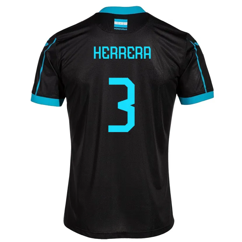 Danxen Uomo Maglia Honduras David Herrera #3 Nero Kit Gara Away 24-26 Maglietta