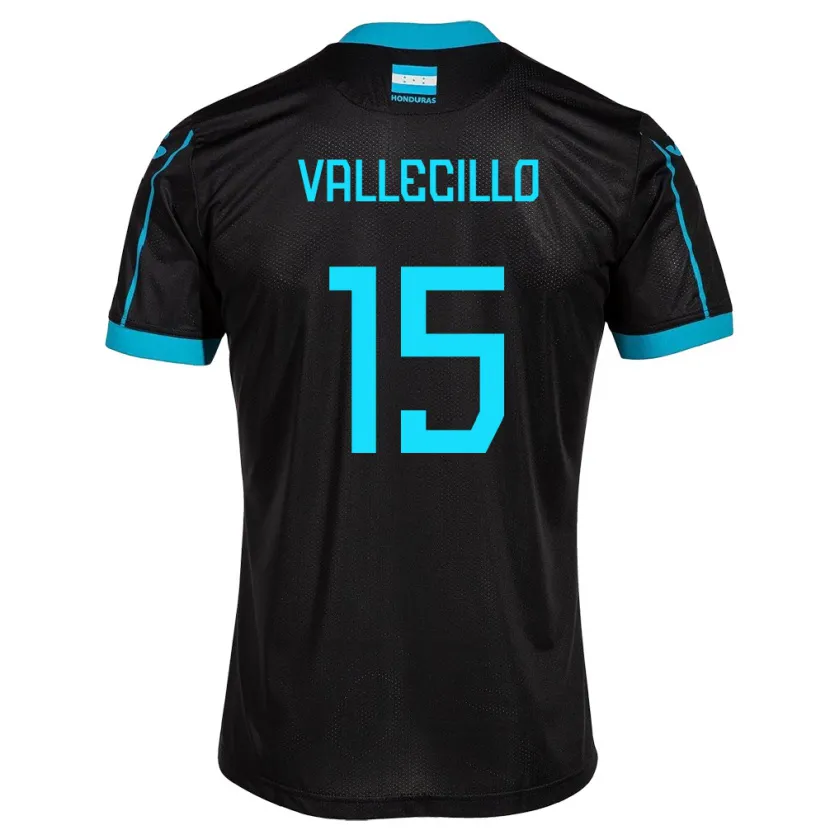 Danxen Uomo Maglia Honduras Eric Vallecillo #15 Nero Kit Gara Away 24-26 Maglietta