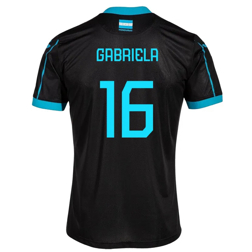 Danxen Uomo Maglia Honduras Gabriela García #16 Nero Kit Gara Away 24-26 Maglietta