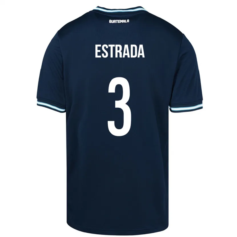 Danxen Uomo Maglia Guatemala Carlos Estrada #3 Blu Kit Gara Away 24-26 Maglietta