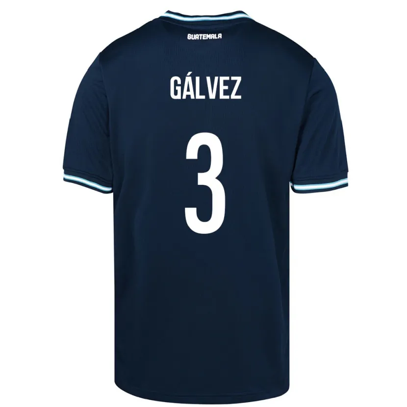 Danxen Uomo Maglia Guatemala Fredy Gálvez #3 Blu Kit Gara Away 24-26 Maglietta