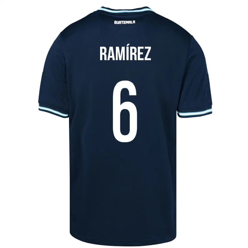 Danxen Uomo Maglia Guatemala Kevin Ramírez #6 Blu Kit Gara Away 24-26 Maglietta