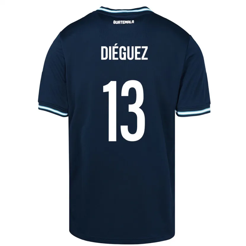 Danxen Uomo Maglia Guatemala Jonathan Diéguez #13 Blu Kit Gara Away 24-26 Maglietta