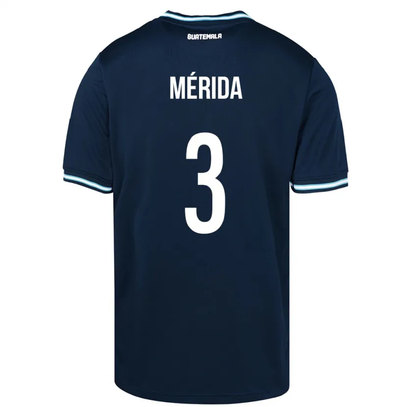 Danxen Uomo Maglia Guatemala Daniel Mérida #3 Blu Kit Gara Away 24-26 Maglietta