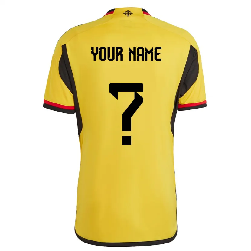 Danxen Uomo Maglia Irlanda Del Nord Il Tuo Nome #0 Bianco Kit Gara Away 24-26 Maglietta