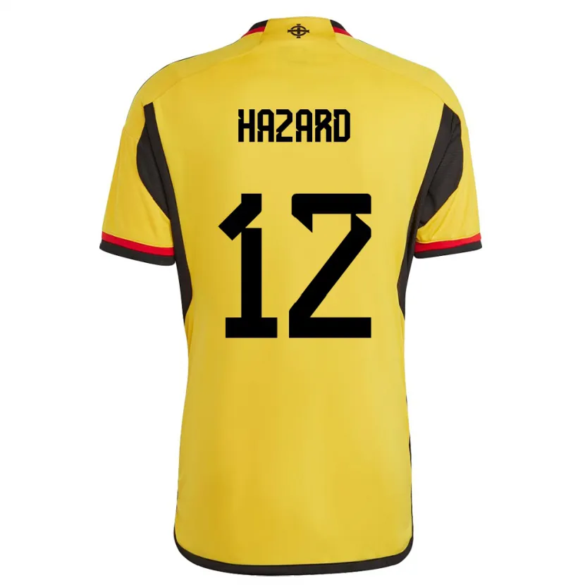 Danxen Uomo Maglia Irlanda Del Nord Conor Hazard #12 Bianco Kit Gara Away 24-26 Maglietta