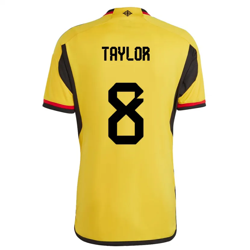 Danxen Uomo Maglia Irlanda Del Nord Dale Taylor #8 Bianco Kit Gara Away 24-26 Maglietta