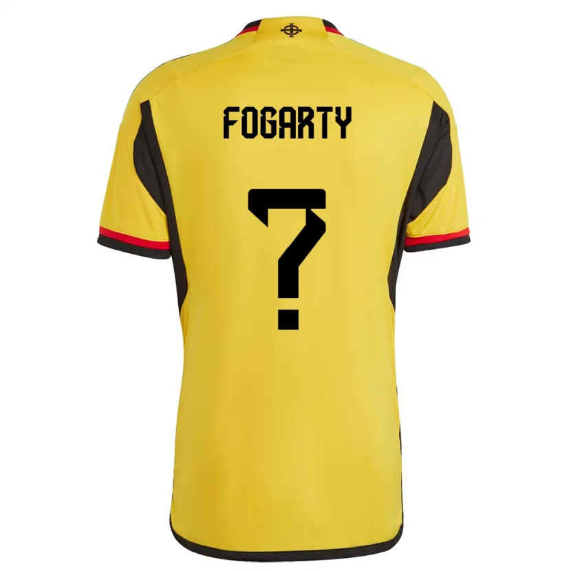 Danxen Uomo Maglia Irlanda Del Nord Tom Fogarty #0 Bianco Kit Gara Away 24-26 Maglietta