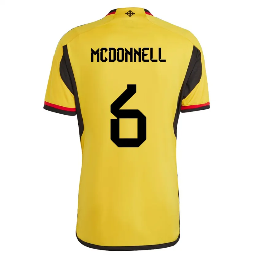 Danxen Uomo Maglia Irlanda Del Nord Jamie Mcdonnell #6 Bianco Kit Gara Away 24-26 Maglietta