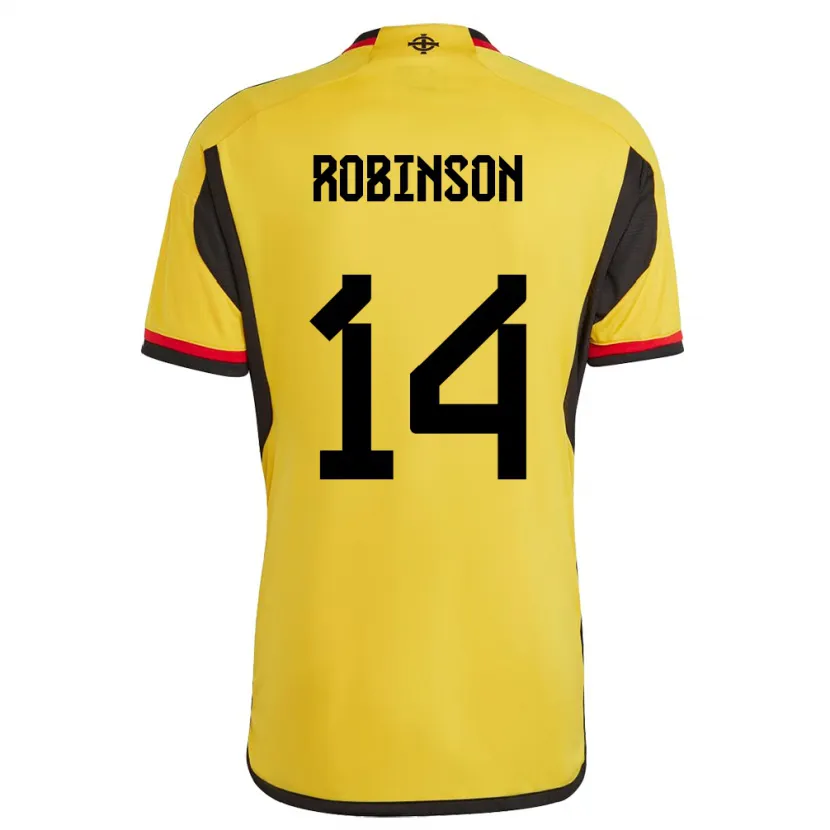 Danxen Uomo Maglia Irlanda Del Nord Darren Robinson #14 Bianco Kit Gara Away 24-26 Maglietta
