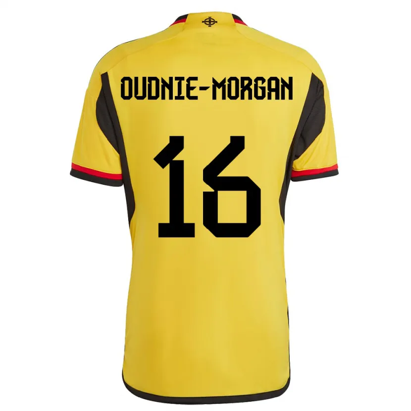 Danxen Uomo Maglia Irlanda Del Nord Rio Oudnie-Morgan #16 Bianco Kit Gara Away 24-26 Maglietta
