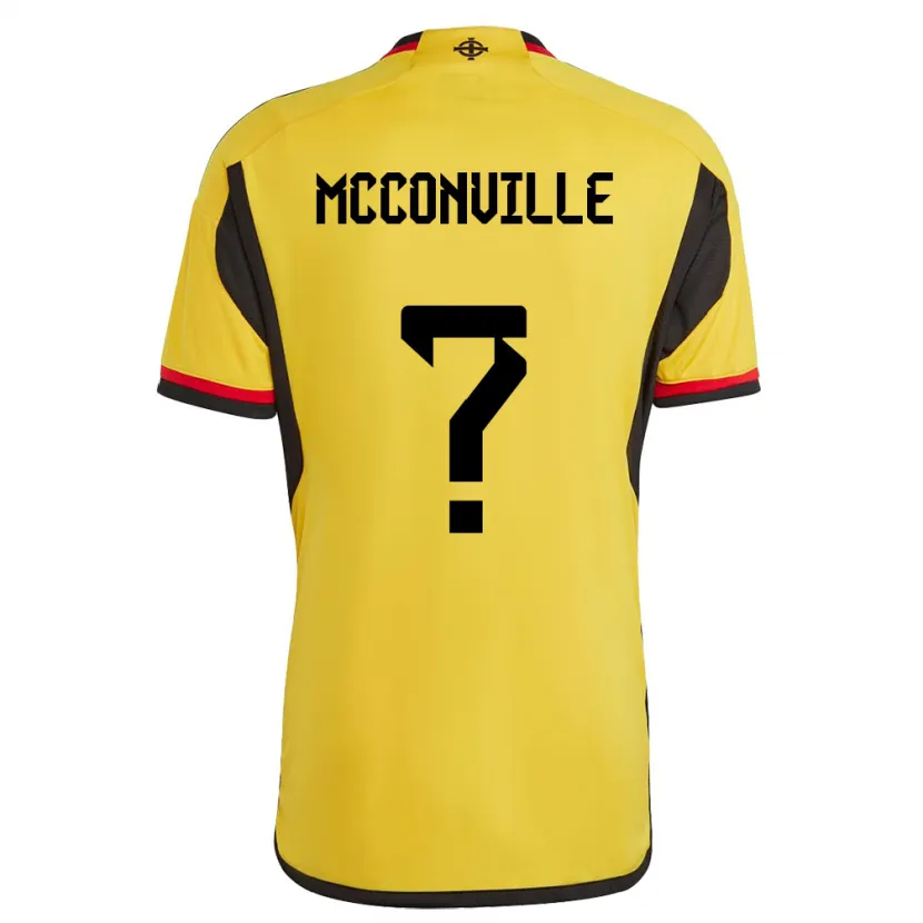 Danxen Uomo Maglia Irlanda Del Nord Ruairi Mcconville #0 Bianco Kit Gara Away 24-26 Maglietta