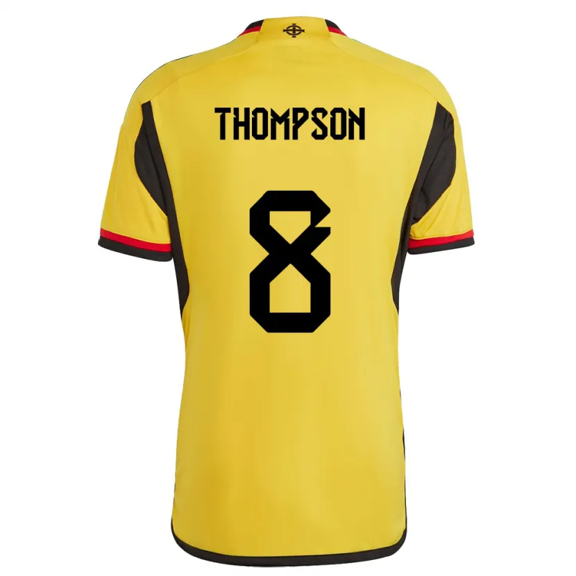 Danxen Uomo Maglia Irlanda Del Nord Joel Thompson #8 Bianco Kit Gara Away 24-26 Maglietta