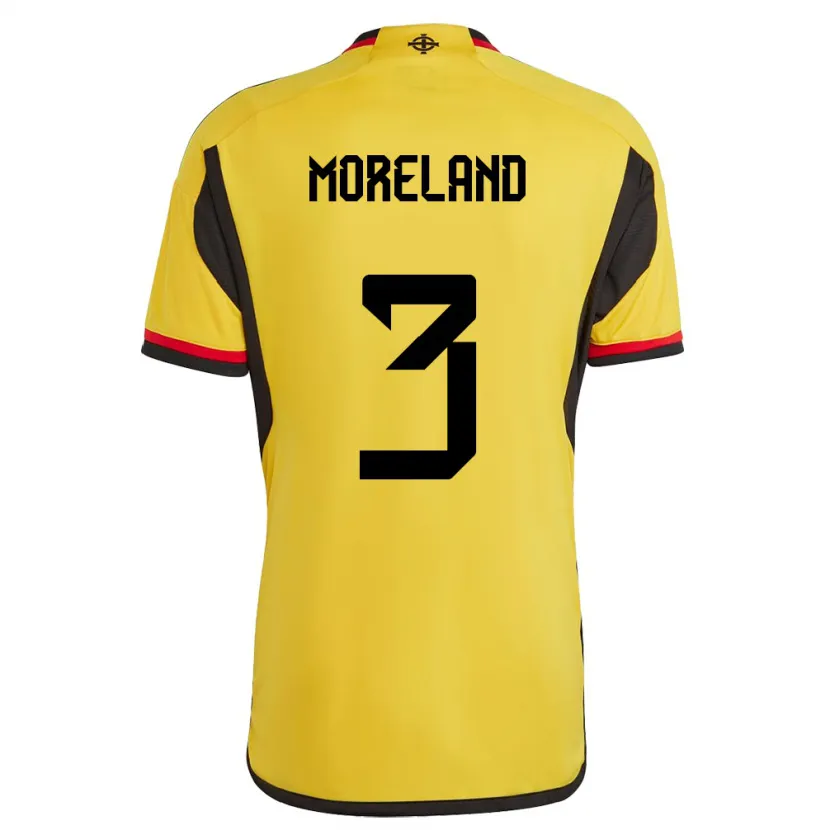 Danxen Uomo Maglia Irlanda Del Nord Calum Moreland #3 Bianco Kit Gara Away 24-26 Maglietta