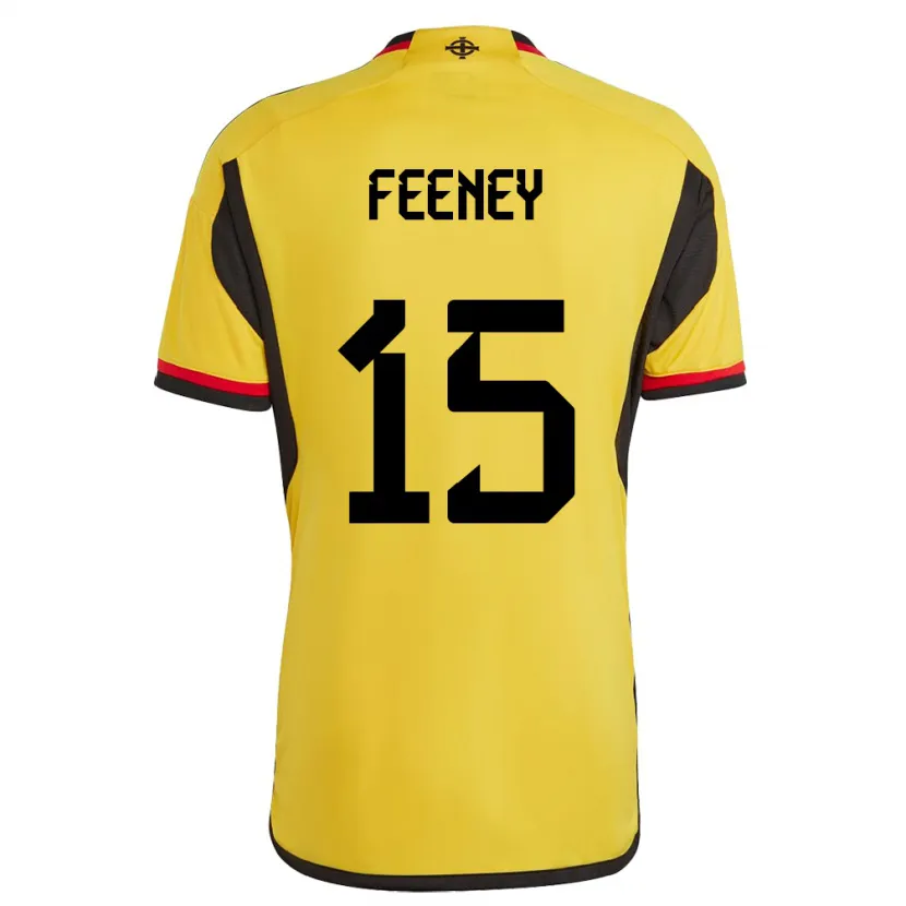 Danxen Uomo Maglia Irlanda Del Nord George Feeney #15 Bianco Kit Gara Away 24-26 Maglietta