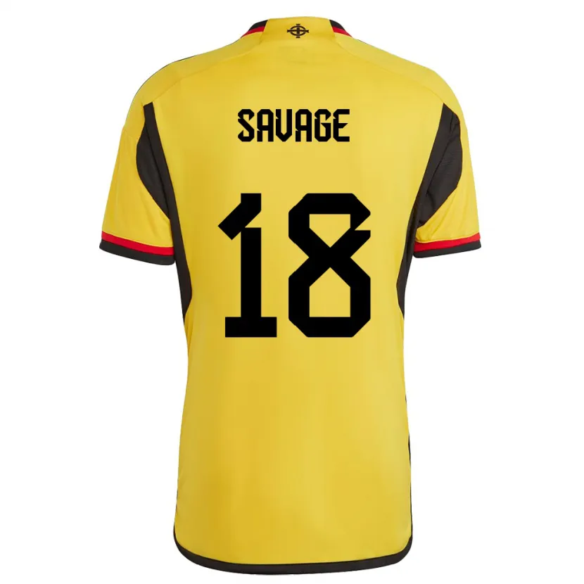 Danxen Uomo Maglia Irlanda Del Nord Troy Savage #18 Bianco Kit Gara Away 24-26 Maglietta