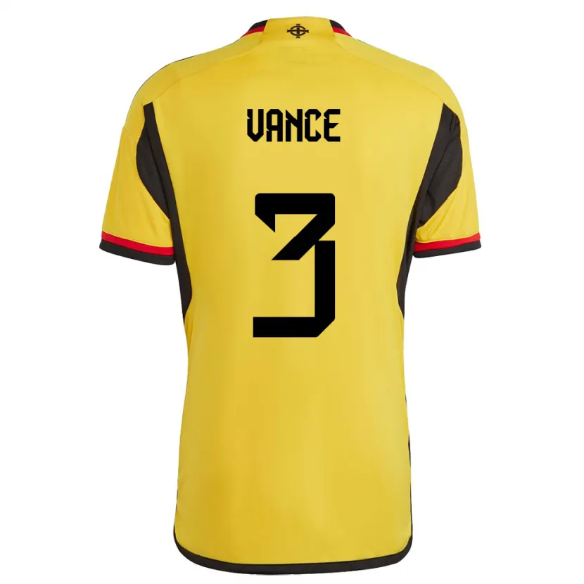 Danxen Uomo Maglia Irlanda Del Nord Demi Vance #3 Bianco Kit Gara Away 24-26 Maglietta