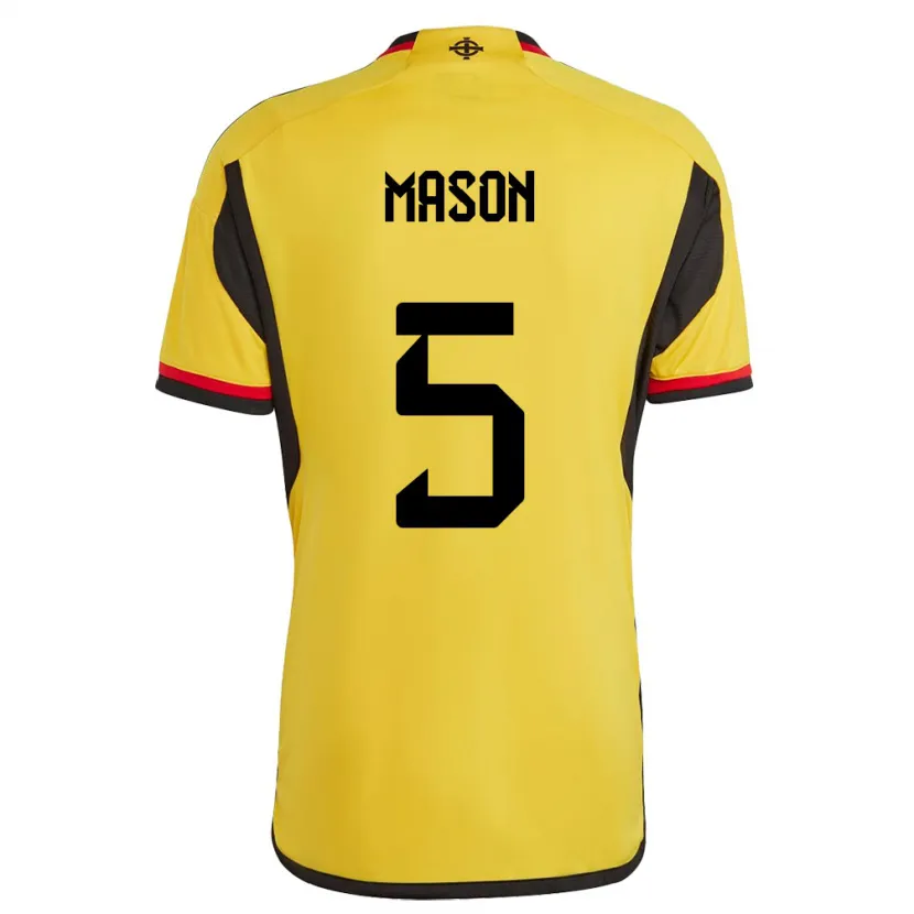 Danxen Uomo Maglia Irlanda Del Nord Ellie Mason #5 Bianco Kit Gara Away 24-26 Maglietta