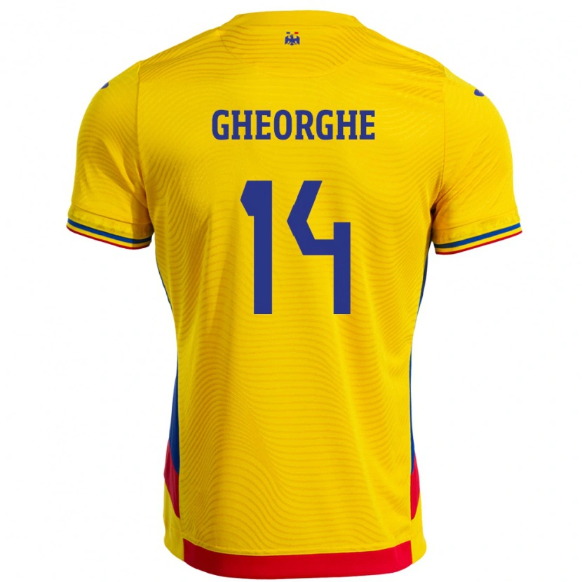 Danxen Donna Maglia Romania Costyn Gheorghe #14 Giallo Kit Gara Home 24-26 Maglietta