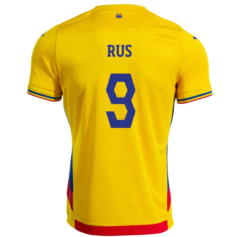 Danxen Donna Maglia Romania Laura Rus #9 Giallo Kit Gara Home 24-26 Maglietta