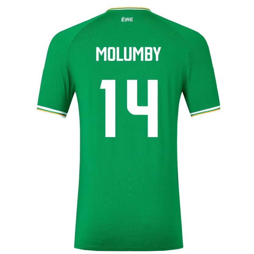 Danxen Donna Maglia Irlanda Jayson Molumby #14 Verde Kit Gara Home 24-26 Maglietta