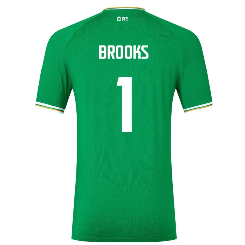 Danxen Donna Maglia Irlanda Tiernan Brooks #1 Verde Kit Gara Home 24-26 Maglietta