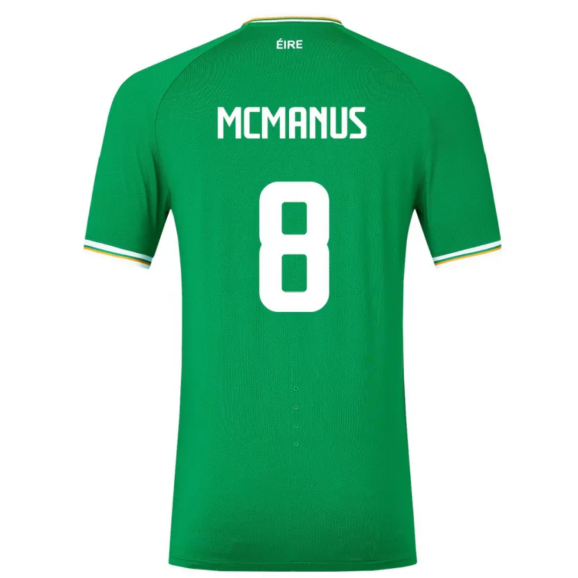 Danxen Donna Maglia Irlanda James Mcmanus #8 Verde Kit Gara Home 24-26 Maglietta