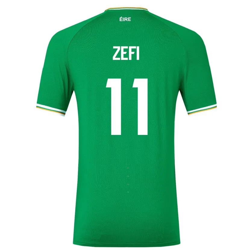 Danxen Donna Maglia Irlanda Kevin Zefi #11 Verde Kit Gara Home 24-26 Maglietta