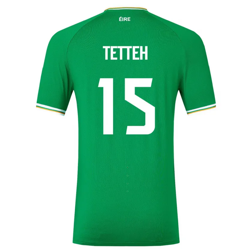 Danxen Donna Maglia Irlanda Gideon Tetteh #15 Verde Kit Gara Home 24-26 Maglietta