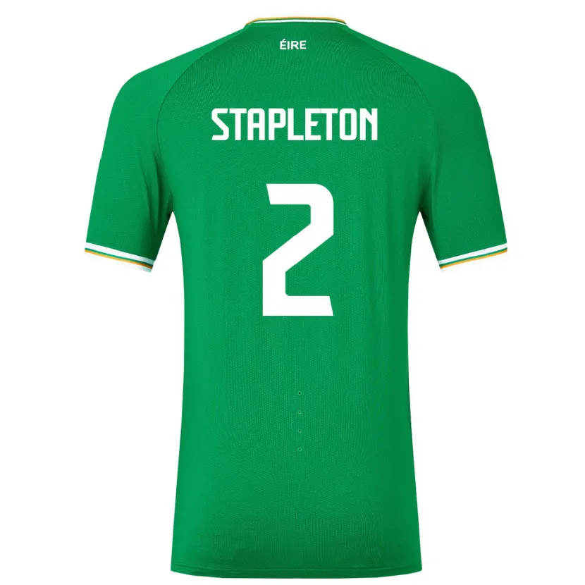 Danxen Donna Maglia Irlanda Jessie Stapleton #2 Verde Kit Gara Home 24-26 Maglietta