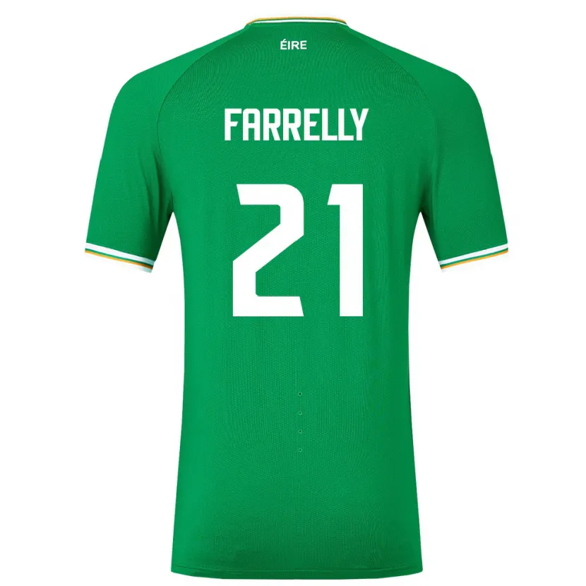 Danxen Donna Maglia Irlanda Sinead Farrelly #21 Verde Kit Gara Home 24-26 Maglietta