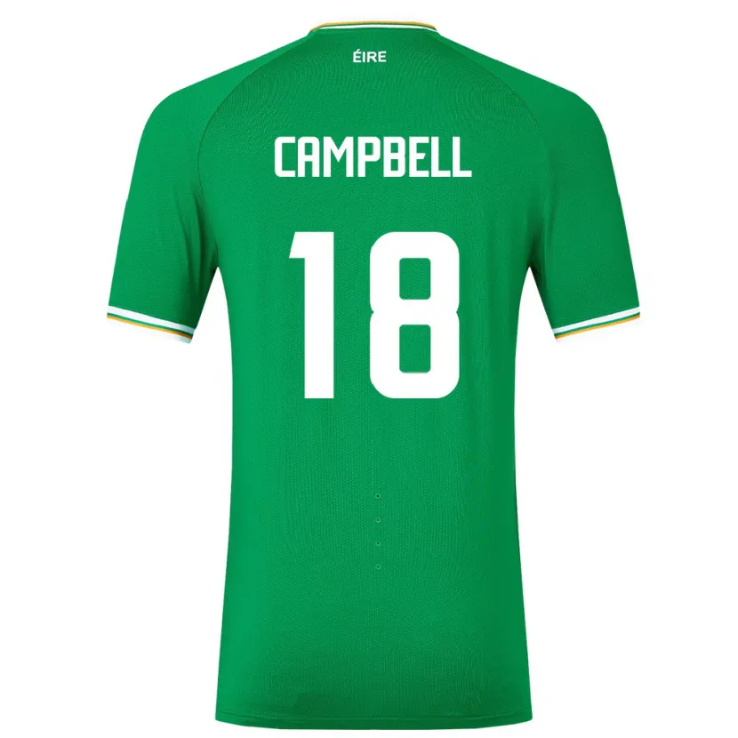 Danxen Donna Maglia Irlanda Megan Campbell #18 Verde Kit Gara Home 24-26 Maglietta