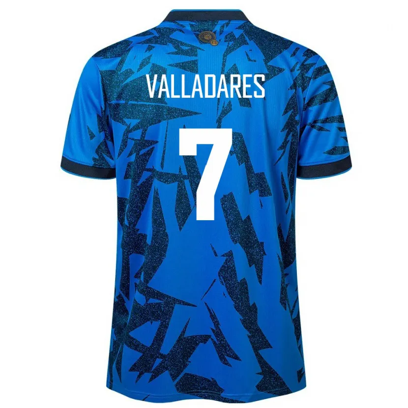 Danxen Donna Maglia El Salvador Jefferson Valladares #7 Blu Kit Gara Home 24-26 Maglietta