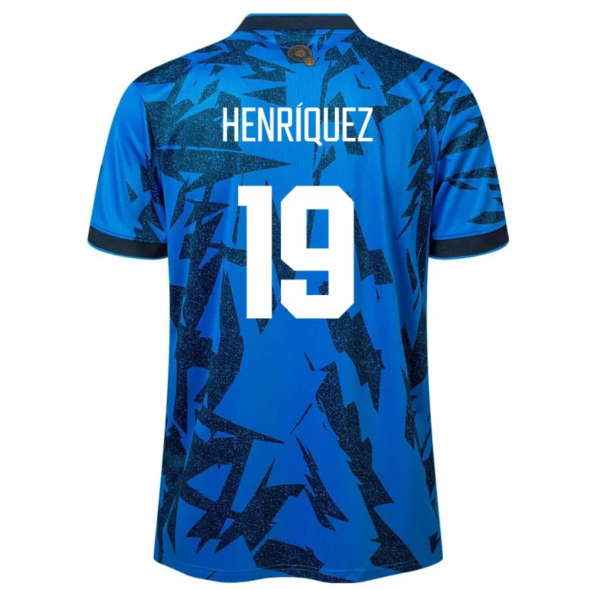 Danxen Donna Maglia El Salvador Alejandro Henríquez #19 Blu Kit Gara Home 24-26 Maglietta