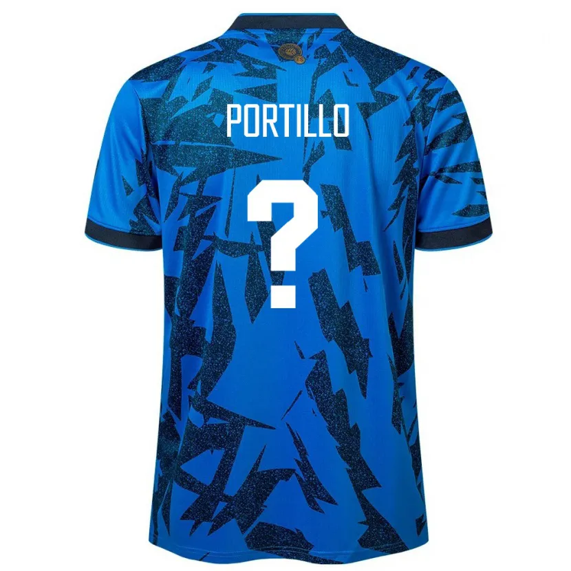 Danxen Donna Maglia El Salvador Cristian Portillo #0 Blu Kit Gara Home 24-26 Maglietta