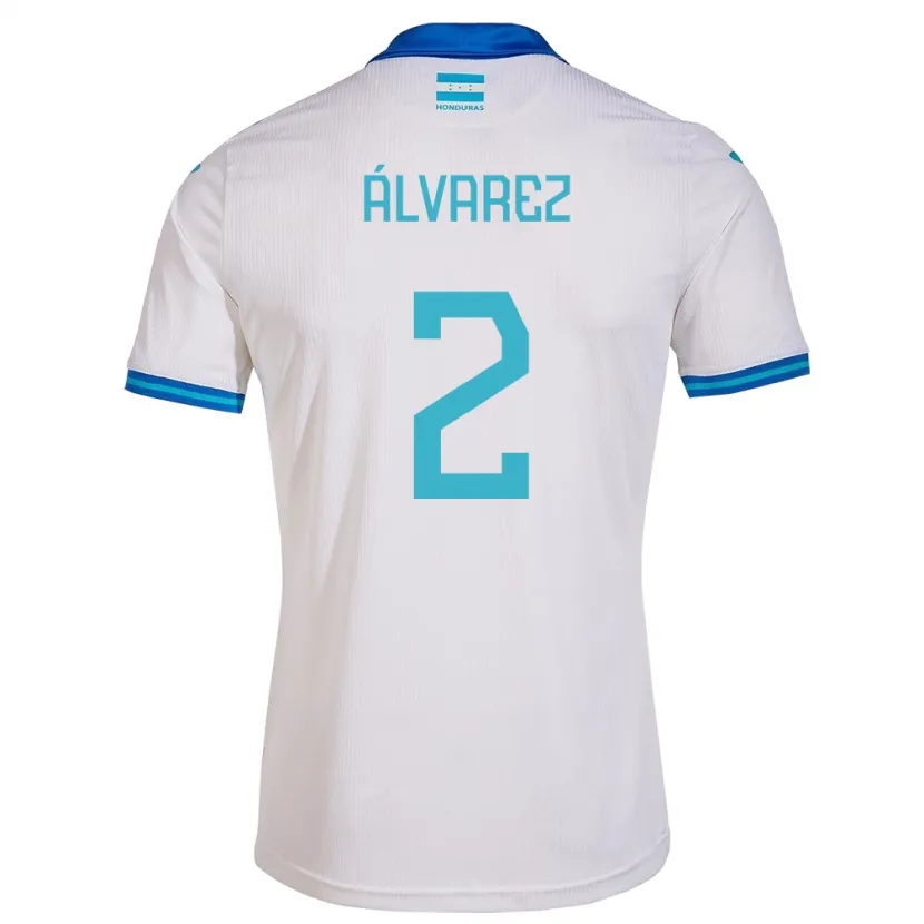 Danxen Donna Maglia Honduras Kevin Álvarez #2 Bianco Kit Gara Home 24-26 Maglietta