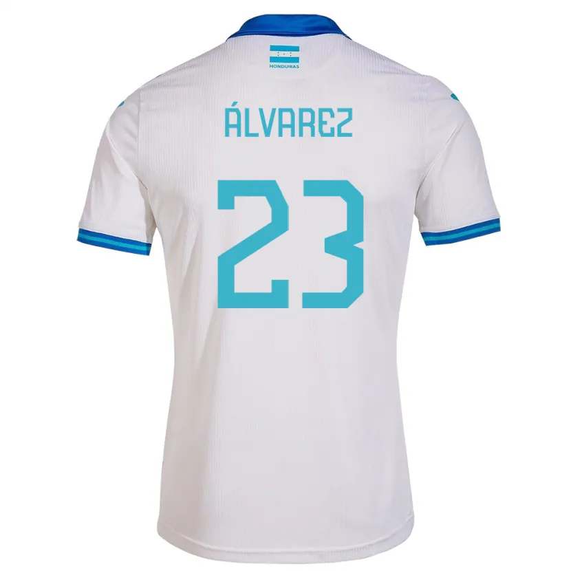 Danxen Donna Maglia Honduras Jorge Álvarez #23 Bianco Kit Gara Home 24-26 Maglietta
