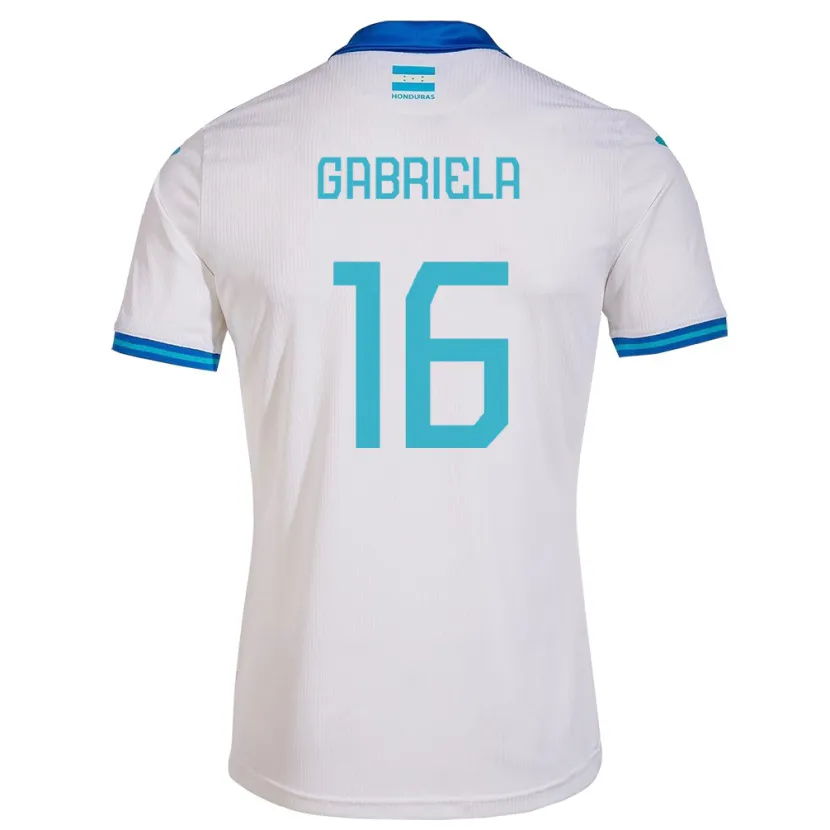 Danxen Donna Maglia Honduras Gabriela García #16 Bianco Kit Gara Home 24-26 Maglietta