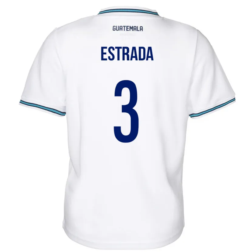 Danxen Donna Maglia Guatemala Carlos Estrada #3 Bianco Kit Gara Home 24-26 Maglietta