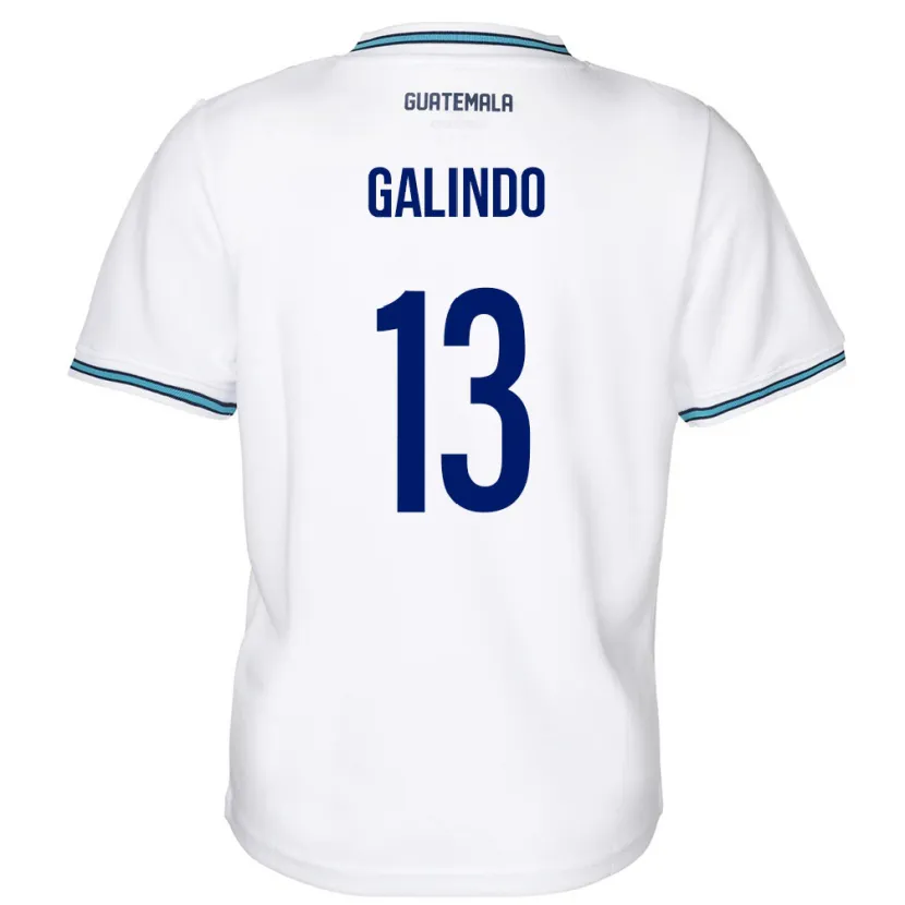 Danxen Donna Maglia Guatemala Alejandro Galindo #13 Bianco Kit Gara Home 24-26 Maglietta