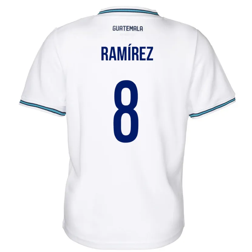 Danxen Donna Maglia Guatemala Dennis Ramírez #8 Bianco Kit Gara Home 24-26 Maglietta