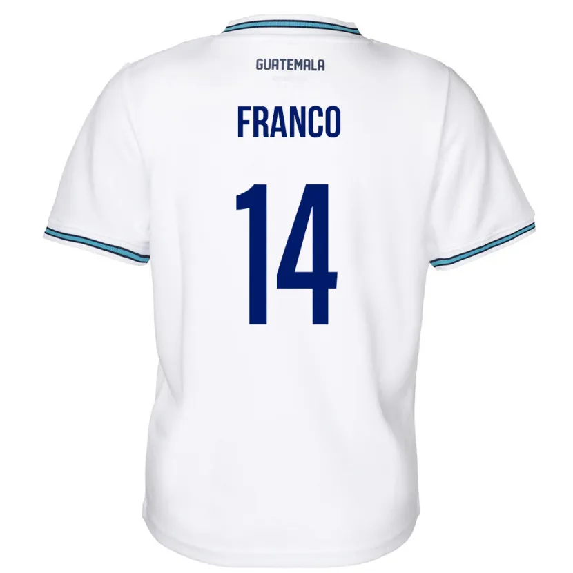 Danxen Donna Maglia Guatemala Jonathan Franco #14 Bianco Kit Gara Home 24-26 Maglietta