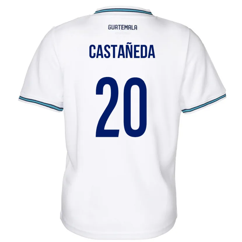 Danxen Donna Maglia Guatemala Brayam Castañeda #20 Bianco Kit Gara Home 24-26 Maglietta